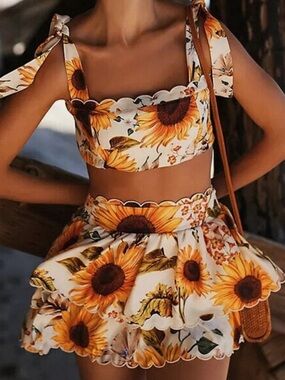 Agua Bendita Sunshower Rhea Top & Cooper Skirt Set